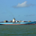 Fast leere Emma Maersk auf dem Weg nach Antwerpen